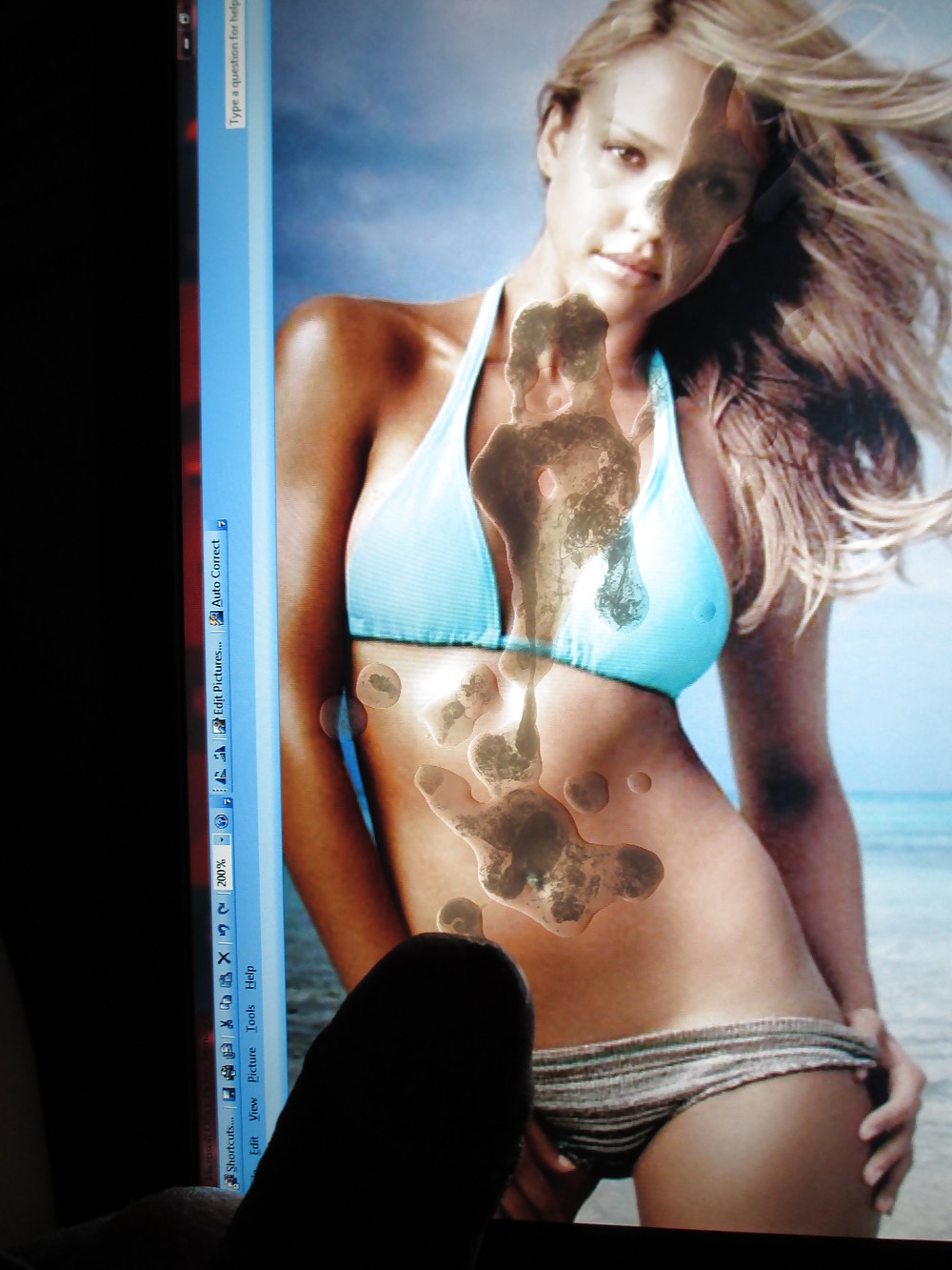 Cumshot over JESSICA ALBA #9427004