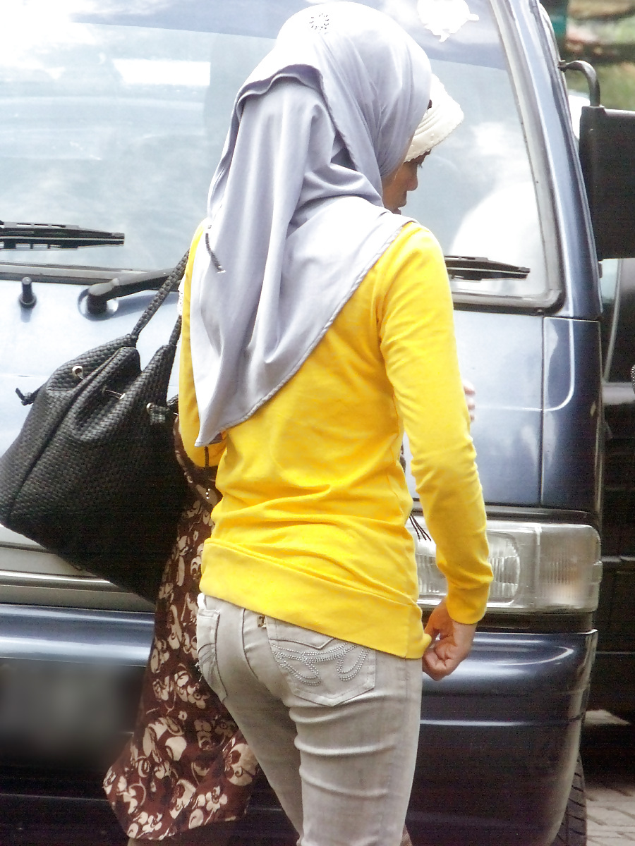 Sexy Girl in Hijab & Tight Jeans #14407922