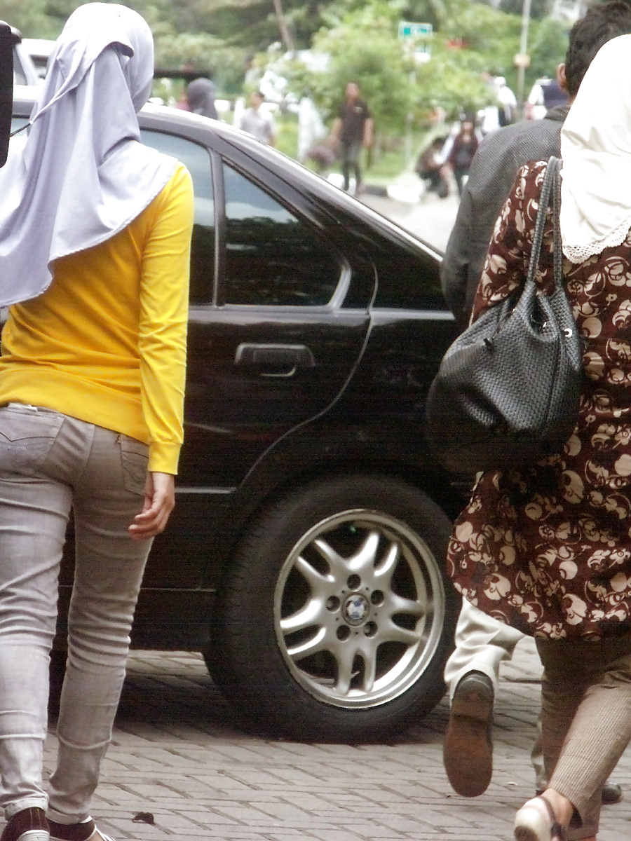 Sexy Girl in Hijab & Tight Jeans #14407965