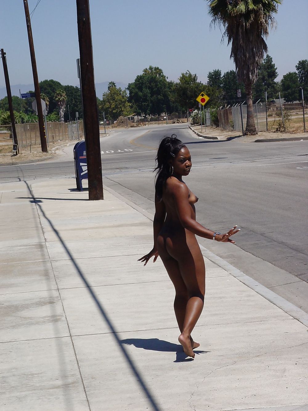Black Woman Nude in Public #21827682