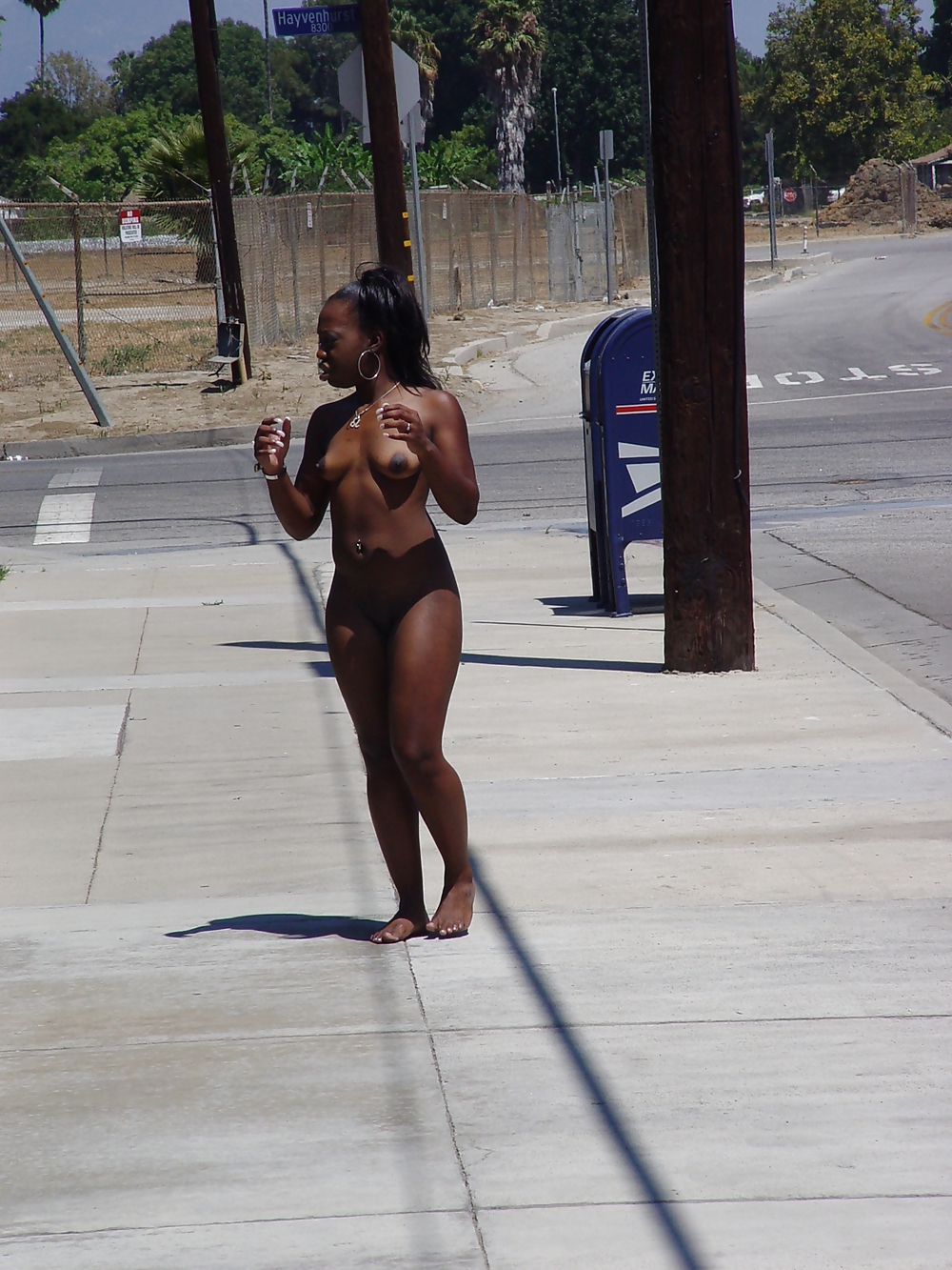 Black Woman Nude in Public #21827700