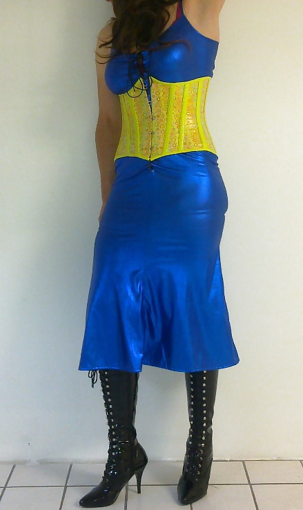Shiny blue dress cd tv sissy #3773015