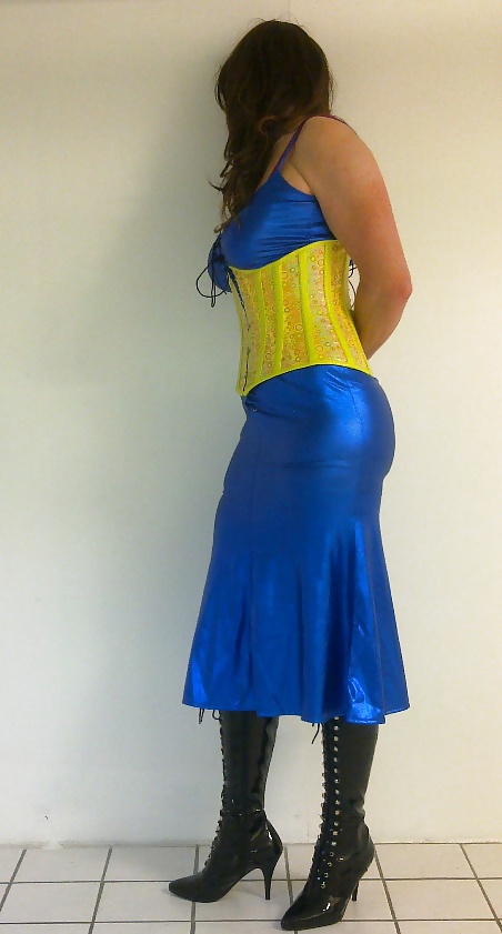 Shiny blue dress cd tv sissy #3773022