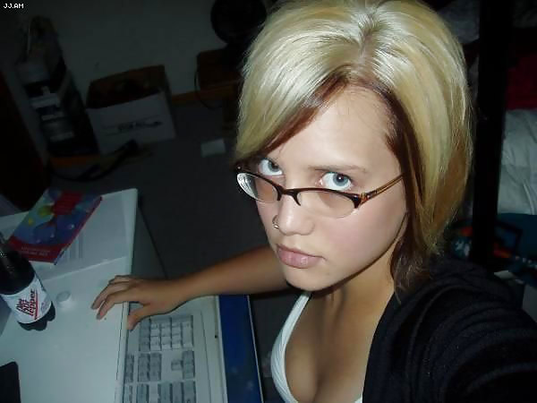 Fantastic blonde chick with glasses. #11656620