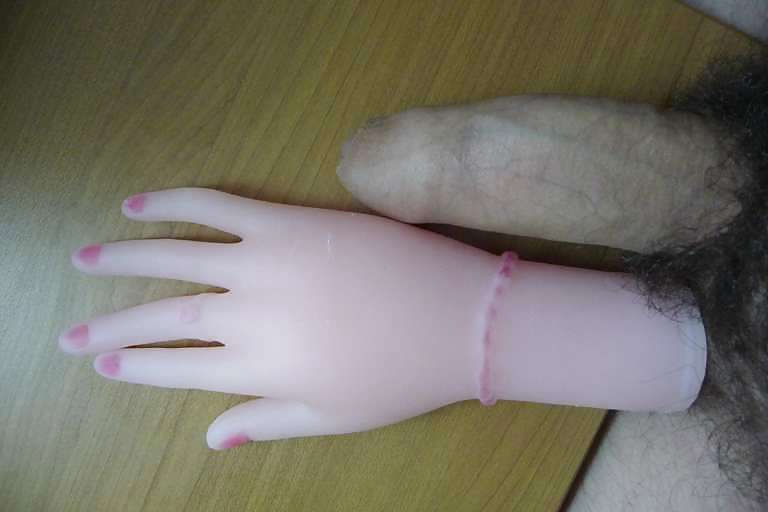 My cock with rubber hand sex toy #4565085
