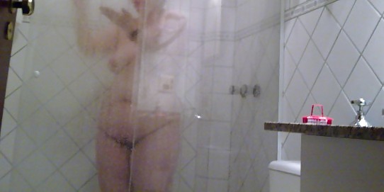 My bbw wife at shower  #1042688