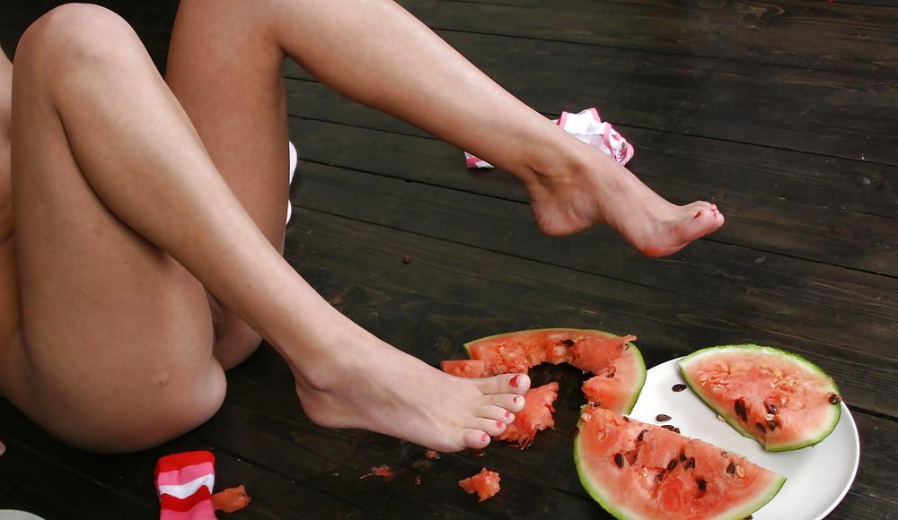Cute Christina - Eating a watermelon #4555260