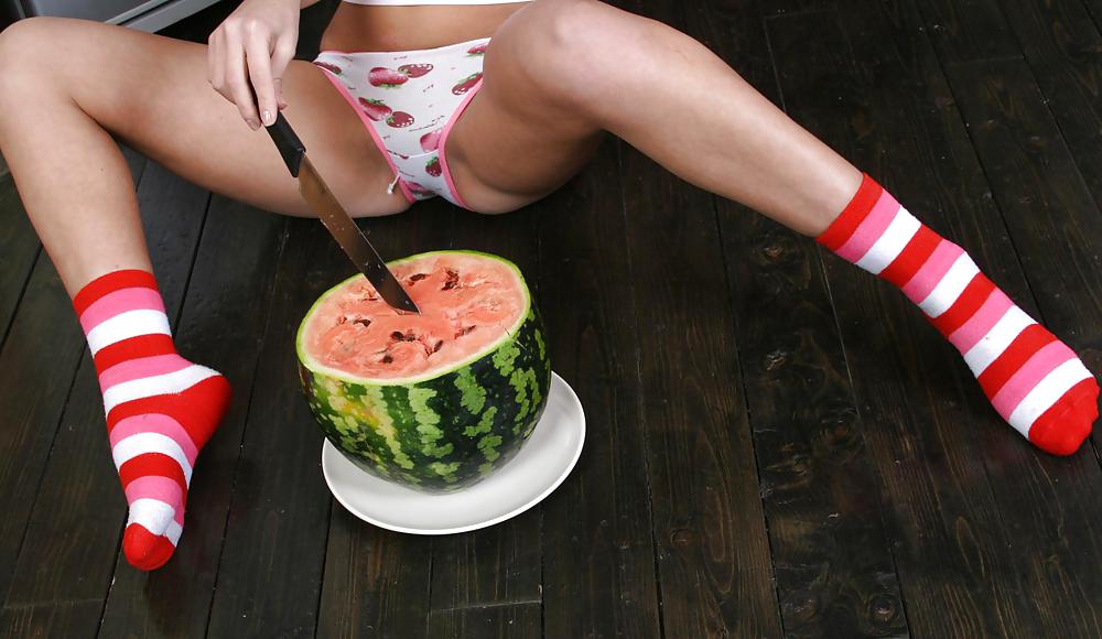 Cute Christina - Eating a watermelon #4556069
