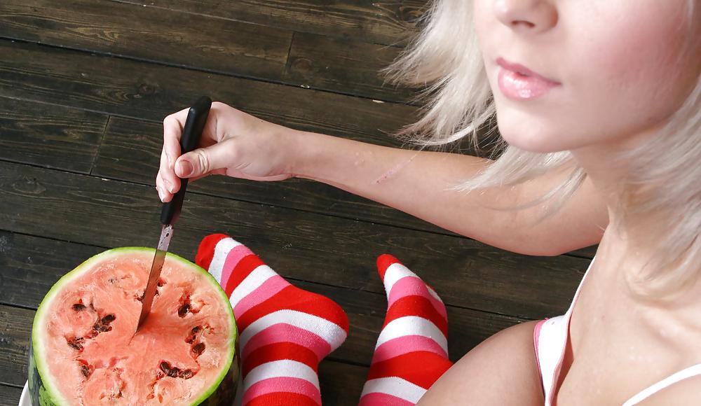 Cute Christina - Eating a watermelon #4556127