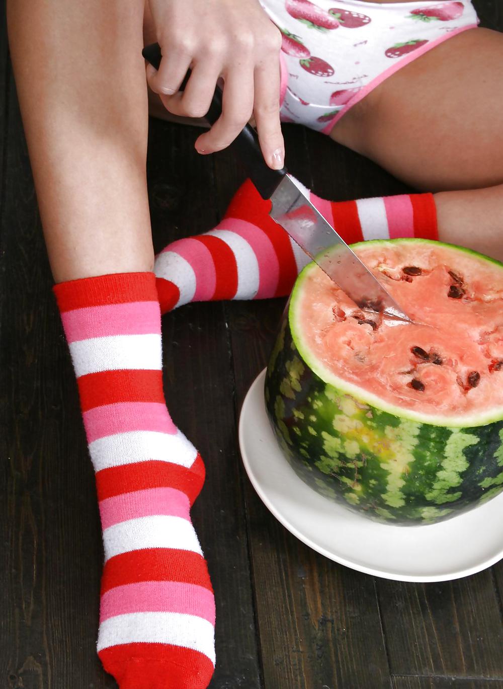 Cute Christina - Eating a watermelon #4556144