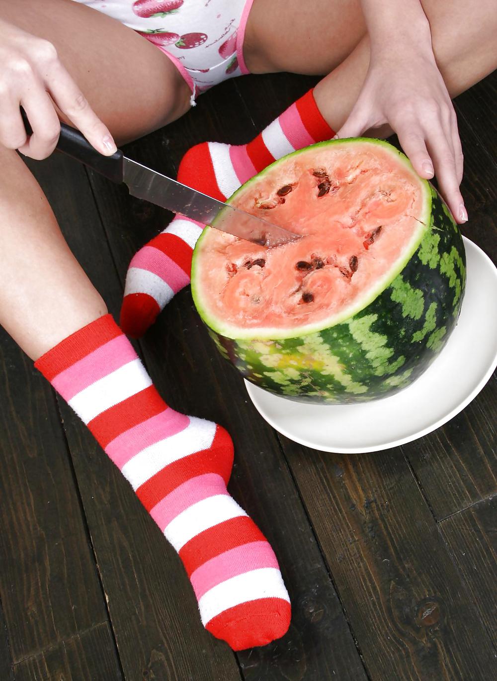 Cute Christina - Eating a watermelon #4556167