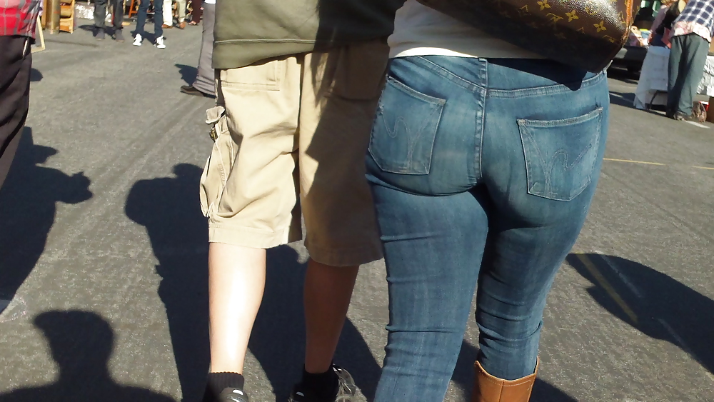 Nice big sexy teen bubble butt & ass in tight jeans #6802804