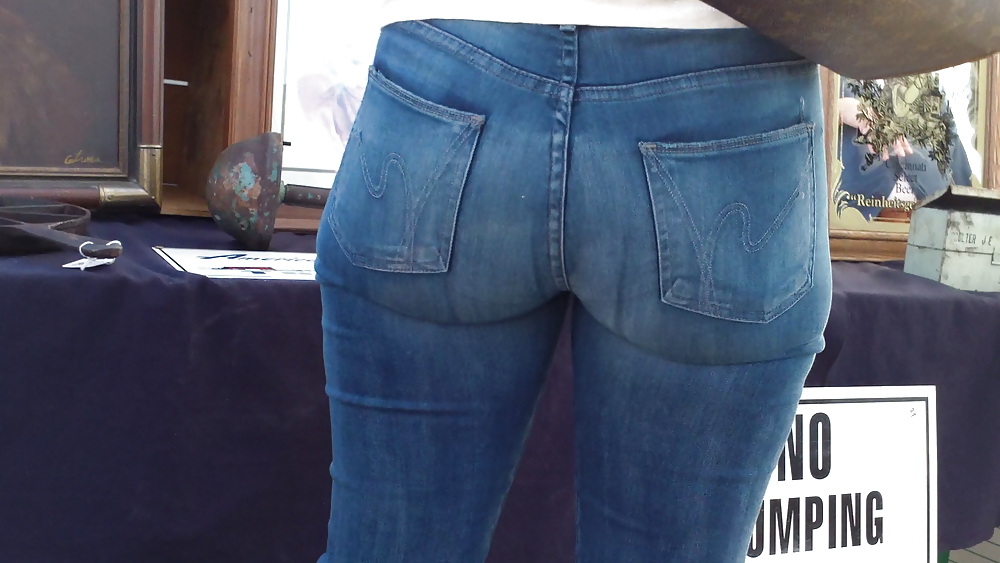 Nice big sexy teen bubble butt & ass in tight jeans #6803016