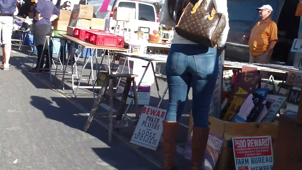 Nice big sexy teen bubble butt & ass in tight jeans #6803080