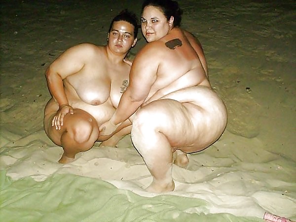 REAL BBW Lesbian Couple On The Beach #9544637