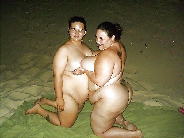REAL BBW Lesbian Couple On The Beach #9544656