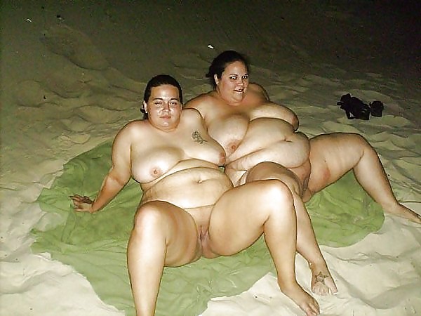 REAL BBW Lesbian Couple On The Beach #9544660