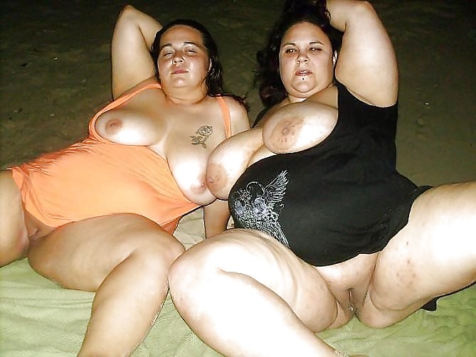 REAL BBW Lesbian Couple On The Beach #9544683