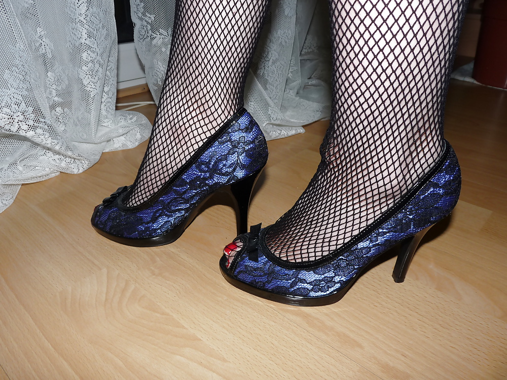 Wifes Strumpfhosen Blau Peeptoes #17218843