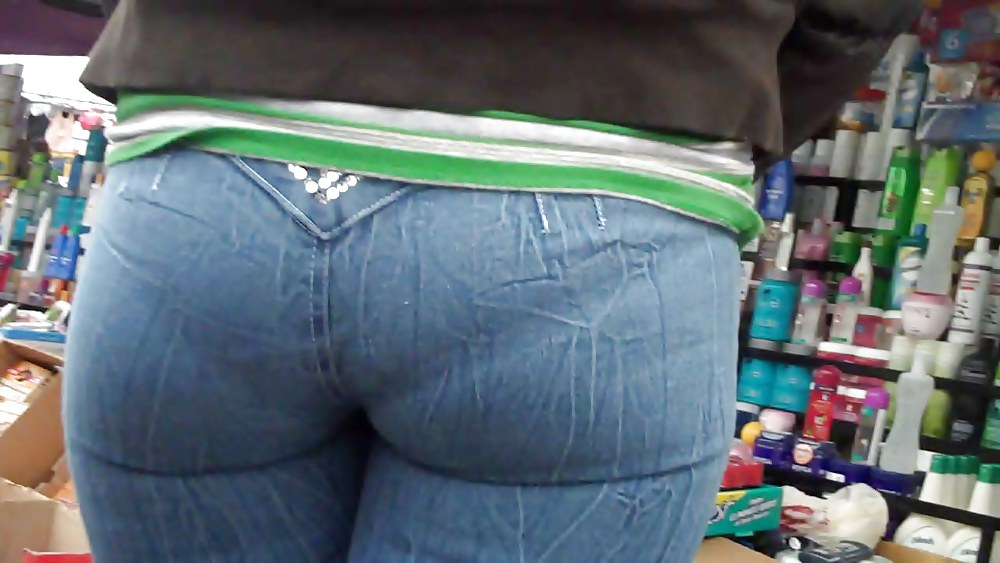 Tight ass & butt in jeans outlining panties so fine #5155650