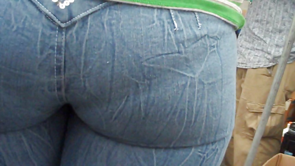 Tight ass & butt in jeans outlining panties so fine #5155748