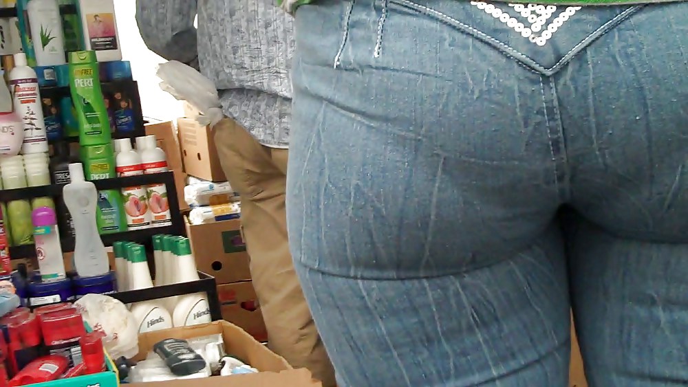 Tight ass & butt in jeans outlining panties so fine #5155811