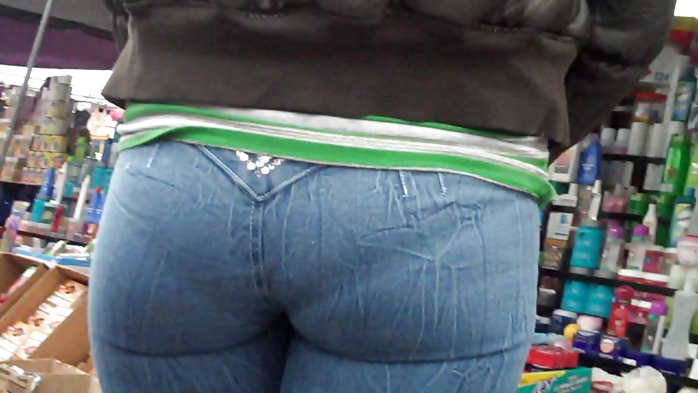 Tight ass & butt in jeans outlining panties so fine #5155840