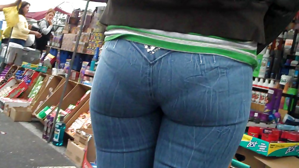 Tight ass & butt in jeans outlining panties so fine #5155859