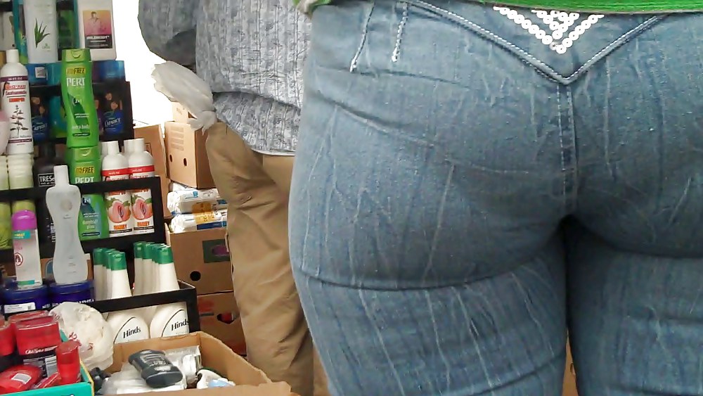 Tight ass & butt in jeans outlining panties so fine #5155884