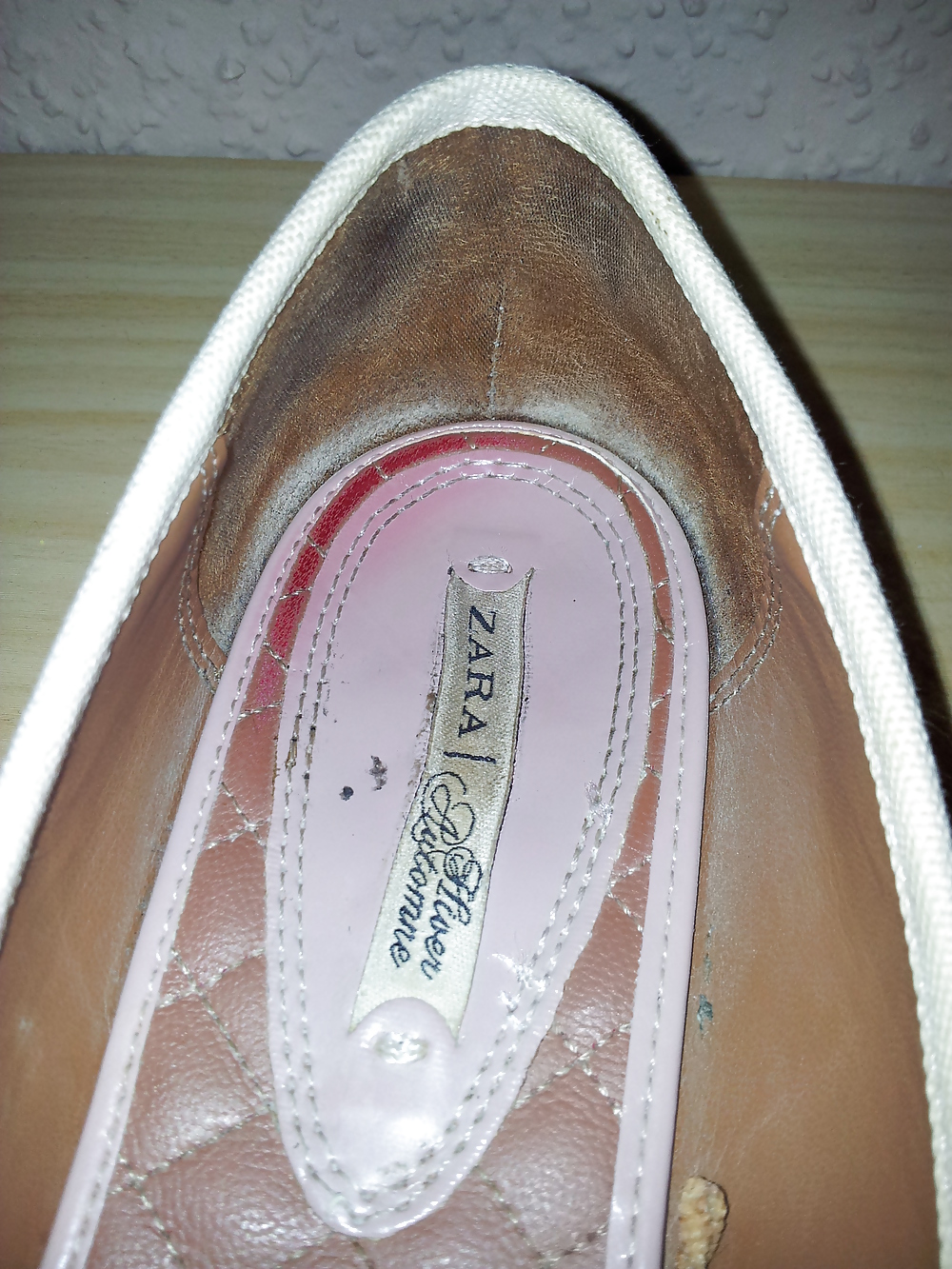 Wifes well worn nude lack Ballerinas flats shoes2 #19093423