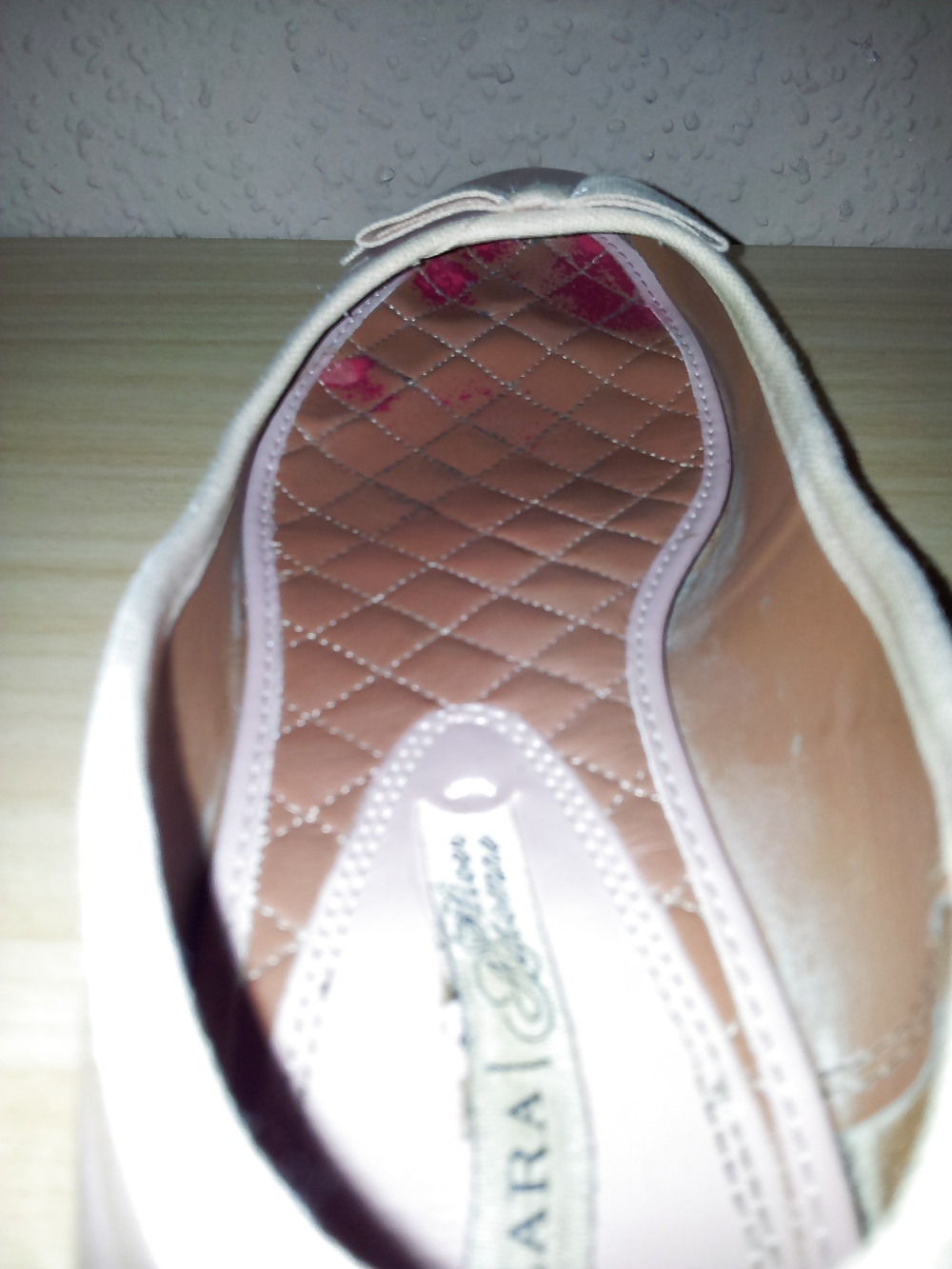 Wifes well worn nude lack Ballerinas flats shoes2 #19093477