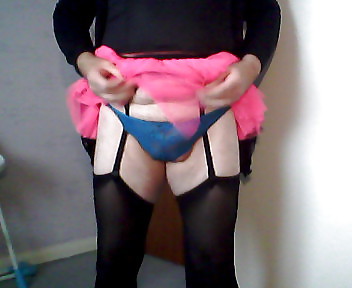 ME IN GIRLFRIENDS PANTIES SUSPENDERS AND STOCKINGS   #10037423