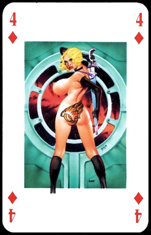 Erotic Playing Cards 7 - BBW 2 c. 1990 #12307916