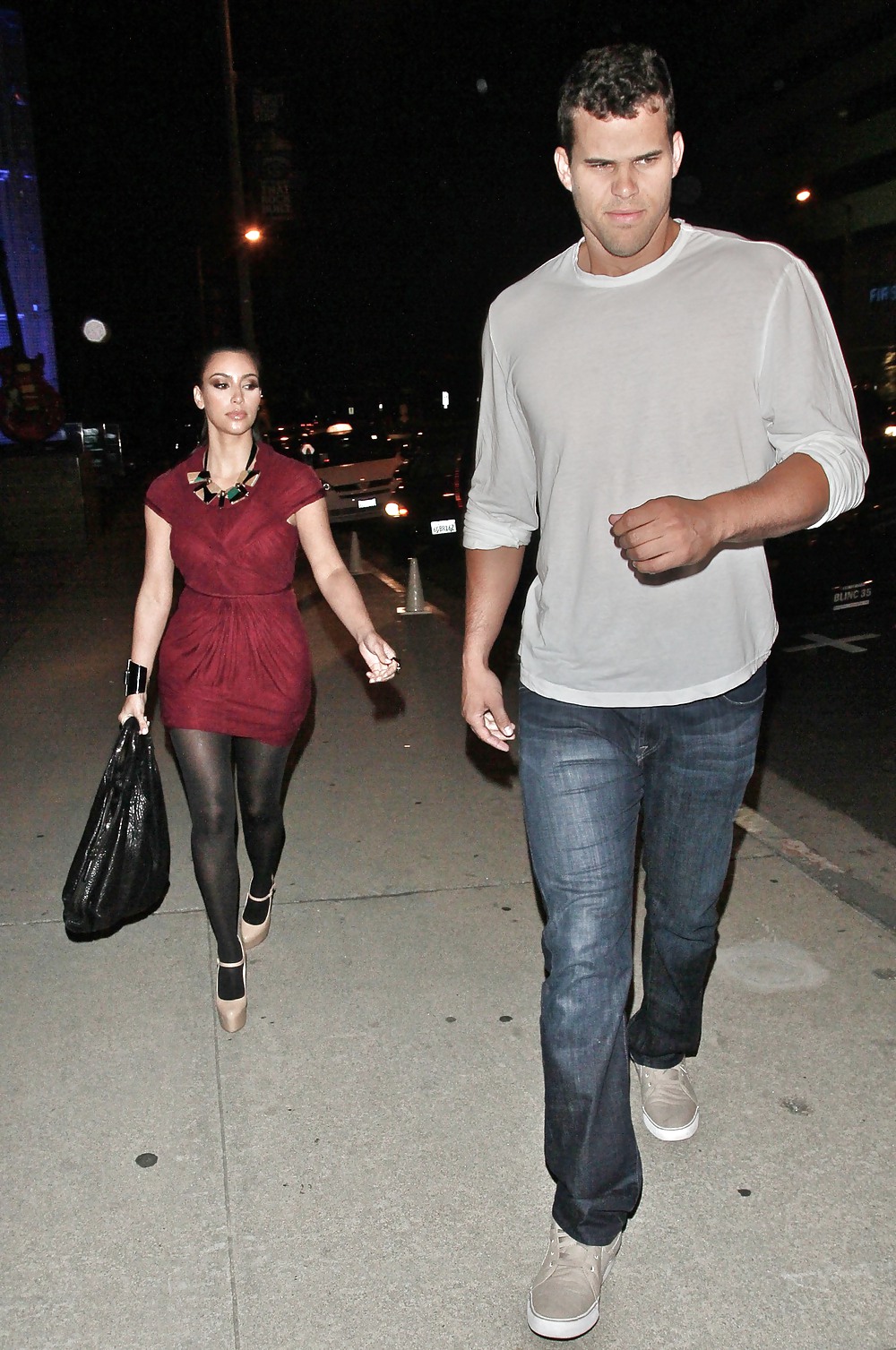 Kim Kardashian in dressstockings out for dinner in LA #3874683