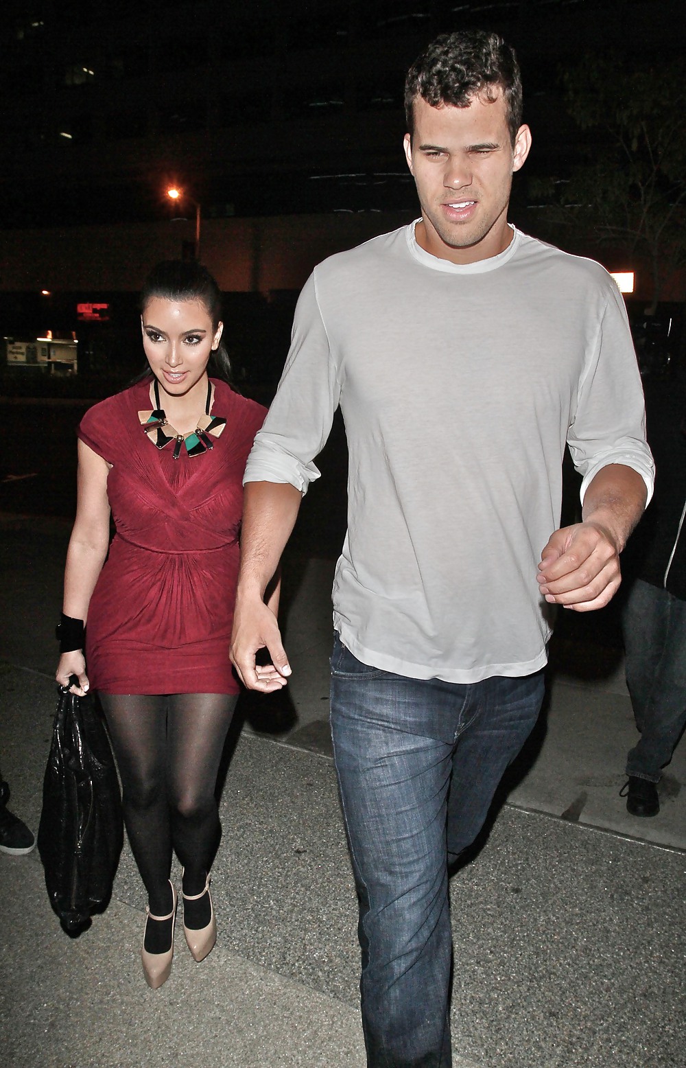 Kim Kardashian in dressstockings out for dinner in LA #3874941