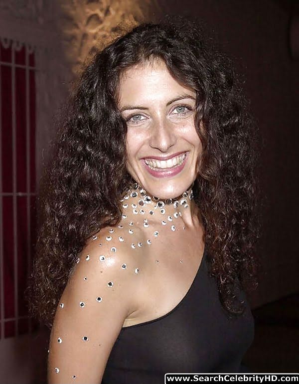 Lisa Edelstein Braless In Revealing See-Through Dress #13436479