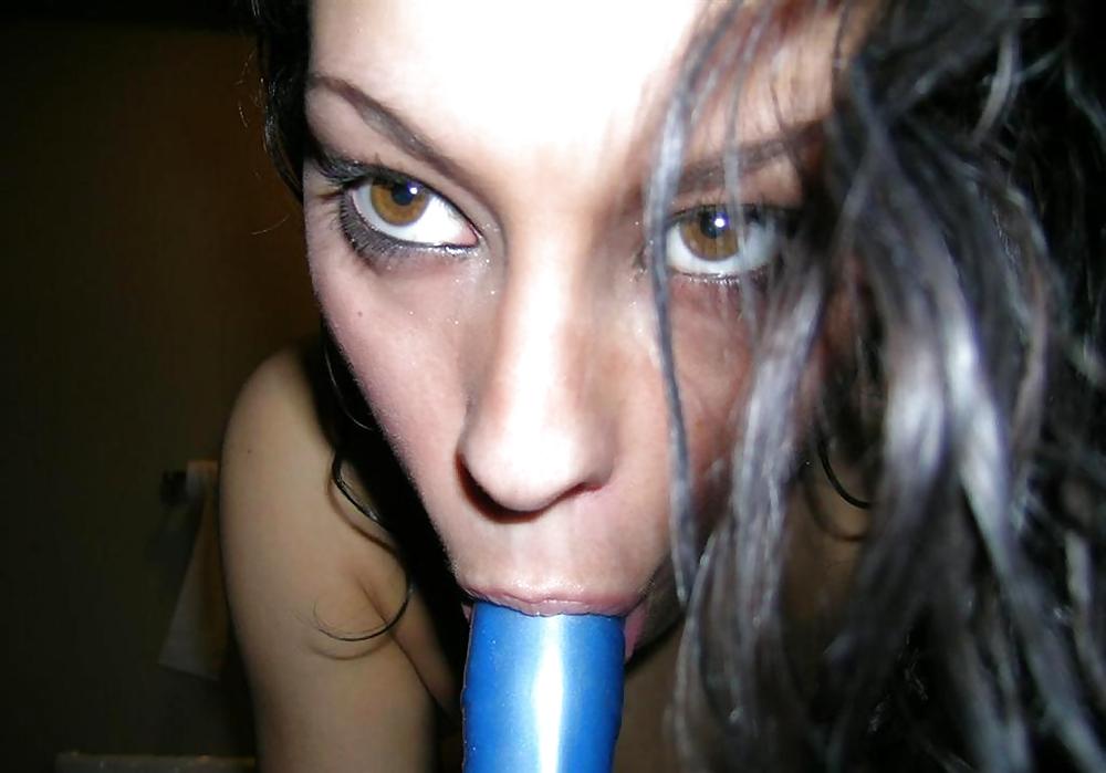 Nice brunette and her little sextoy #851995