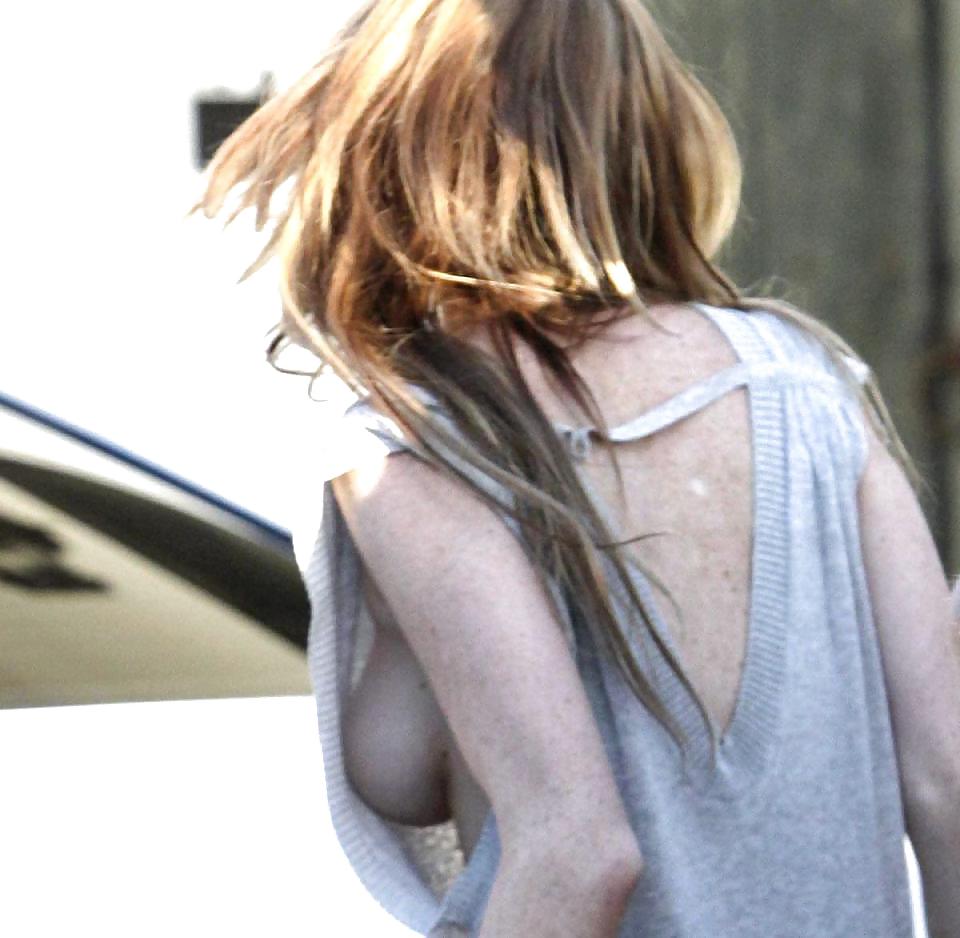 Lindsay Lohan ... Side Boob Front Of Her Car #13764830