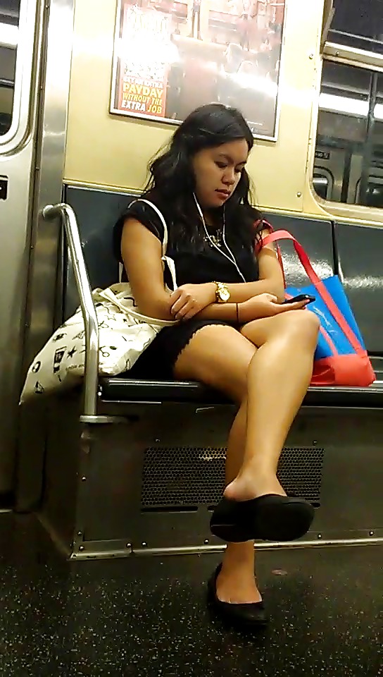 New york subway girls asian mini skirt
 #20989773