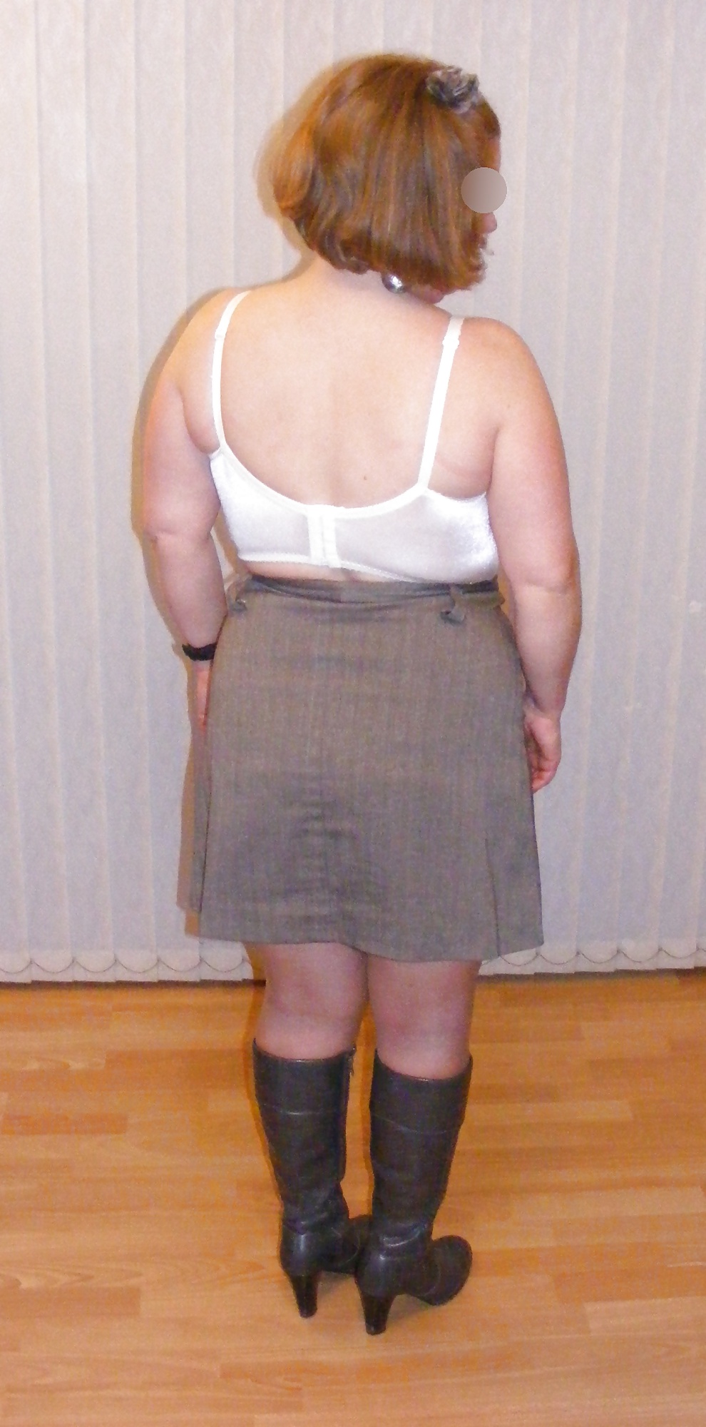 Slutty secretary in girdle, stockings, and boots #17413389