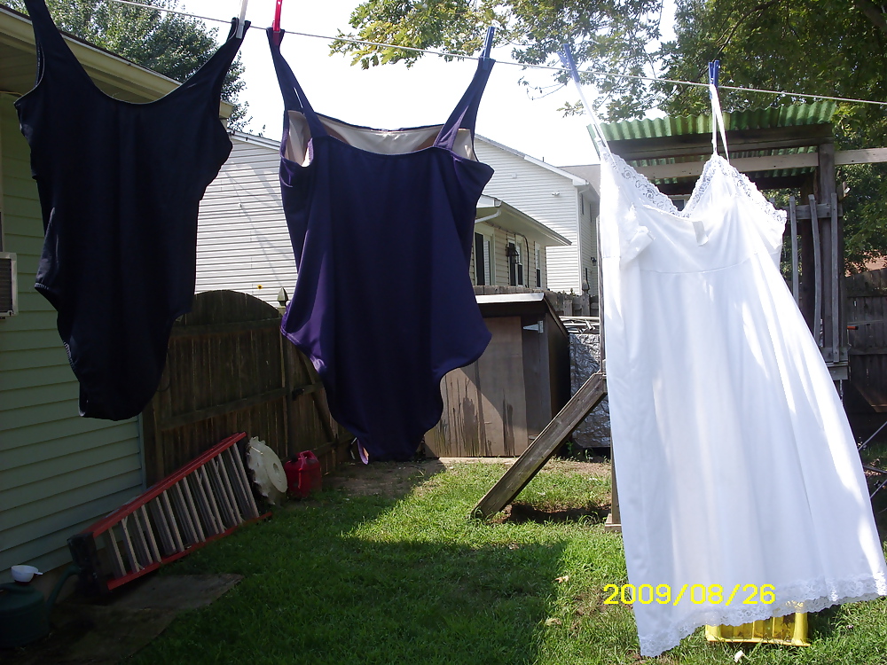 LINGERIE ON THE LINE FOR THE NEIGHBORS TO SEE. #6373104