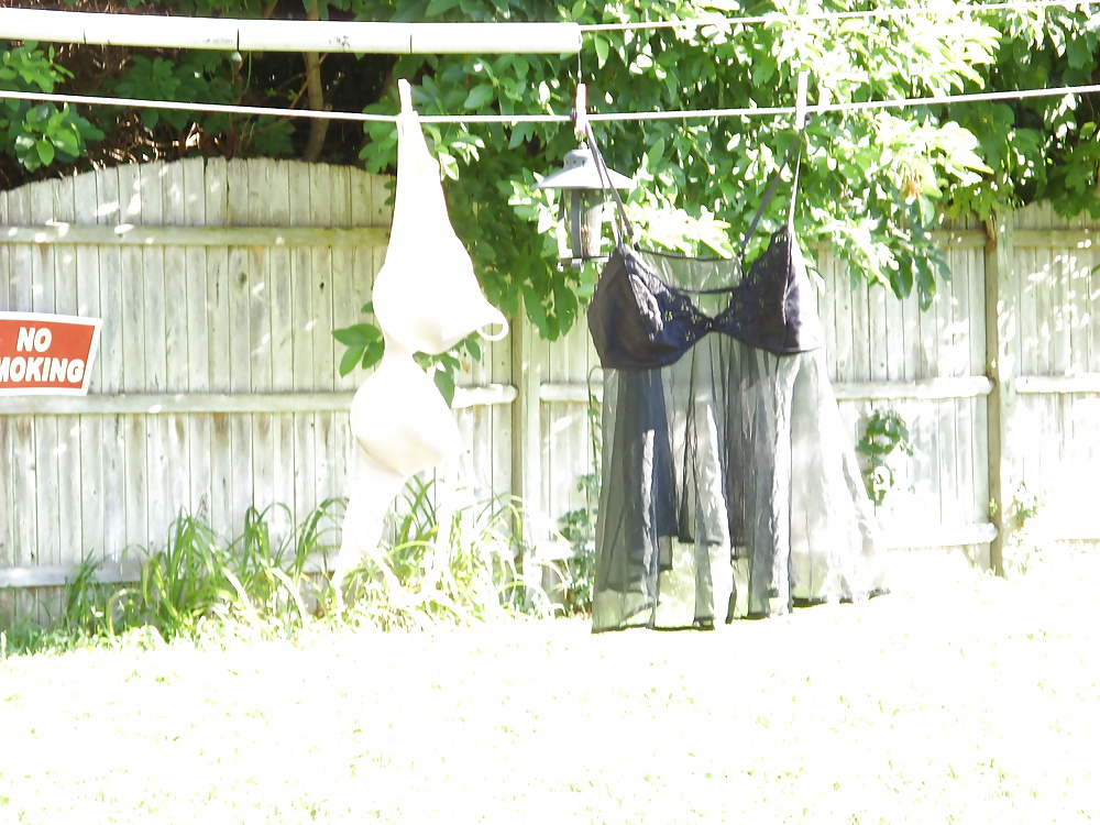 LINGERIE ON THE LINE FOR THE NEIGHBORS TO SEE. #6373120