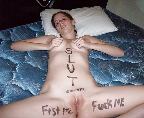 Slut writings on whore to humiliate them #19345695