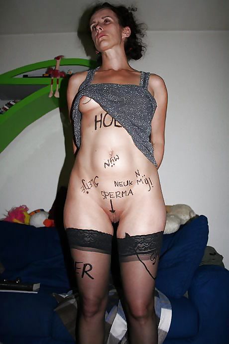 Slut writings on whore to humiliate them #19345935