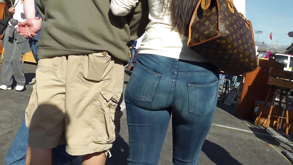 Beefy teen ass and butts in blue jeans  #7040255