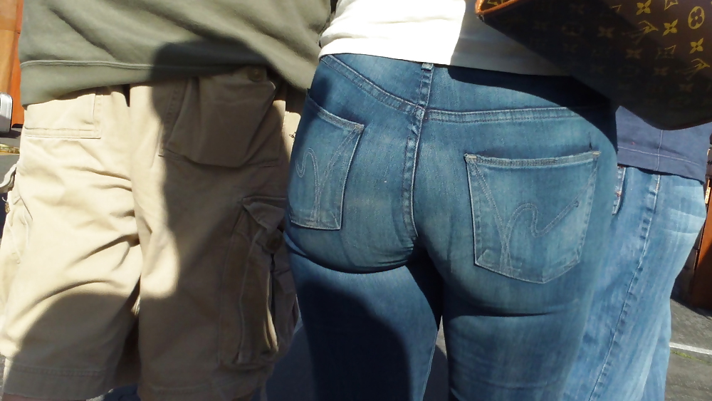 Beefy teen ass and butts in blue jeans  #7040262