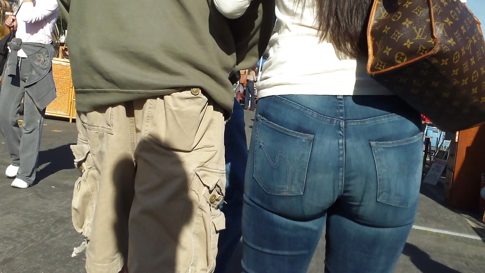 Beefy teen ass and butts in blue jeans  #7040277