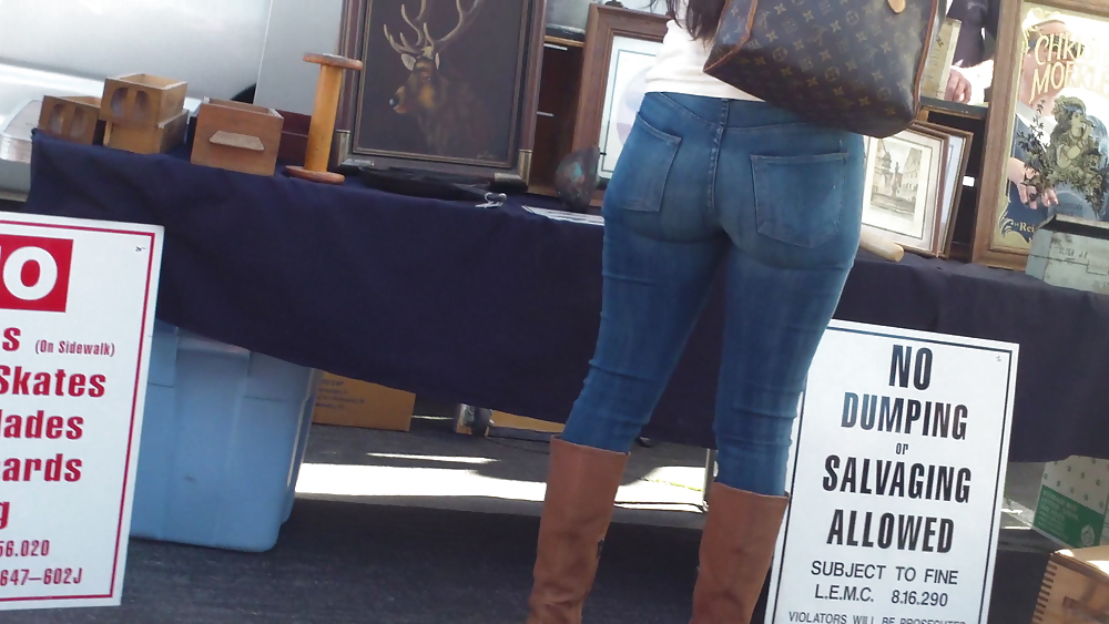 Beefy teen ass and butts in blue jeans  #7040292