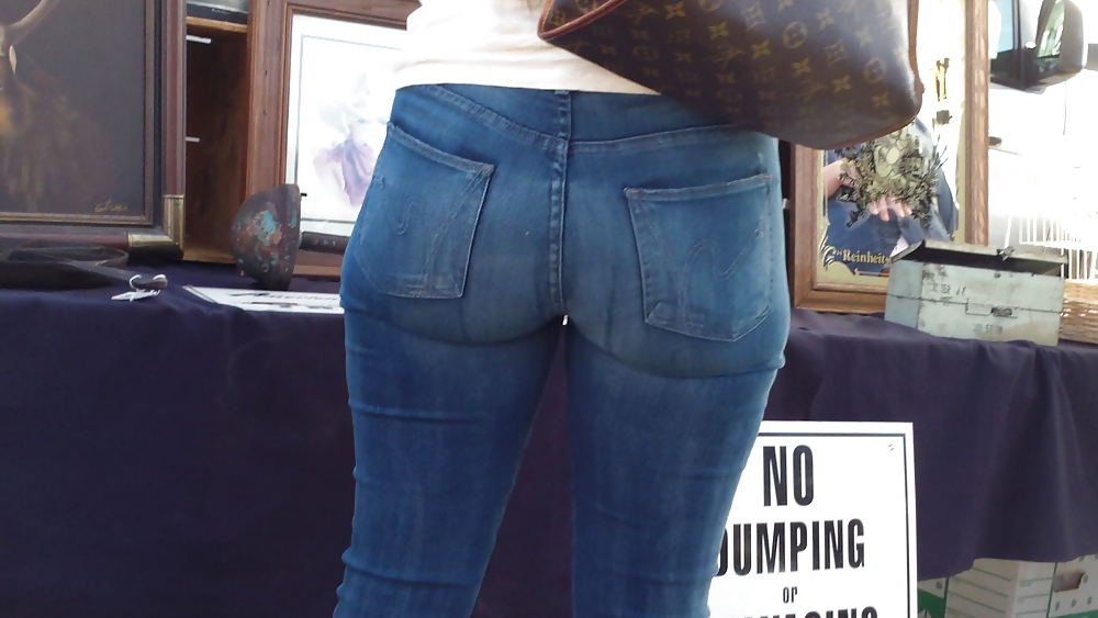 Beefy teen ass and butts in blue jeans  #7040314