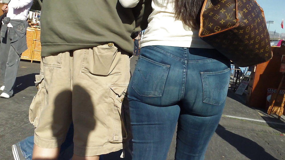 Beefy teen ass and butts in blue jeans  #7040348